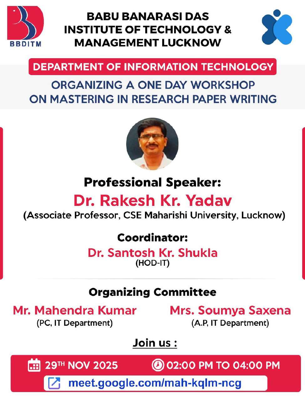 Poster for the research paper writing workshop
